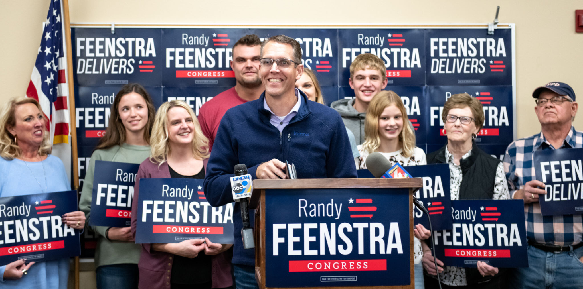 Sen. Randy Feenstra watches election results